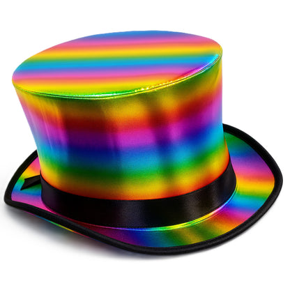 Rainbow Top Hat Pride Fancy Dress Festival Party Costume Accessory Colourful