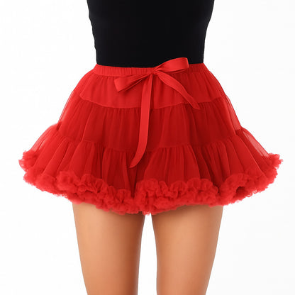 Luxury Red Layered Tutu Skirt Fancy Dress Dance Costume Party 80s Outfit Accessory