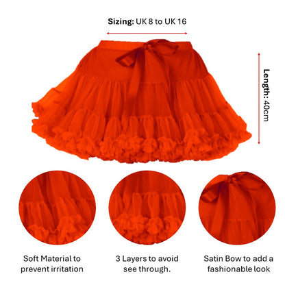 Luxury Red Layered Tutu Skirt Fancy Dress Dance Costume Party 80s Outfit Accessory