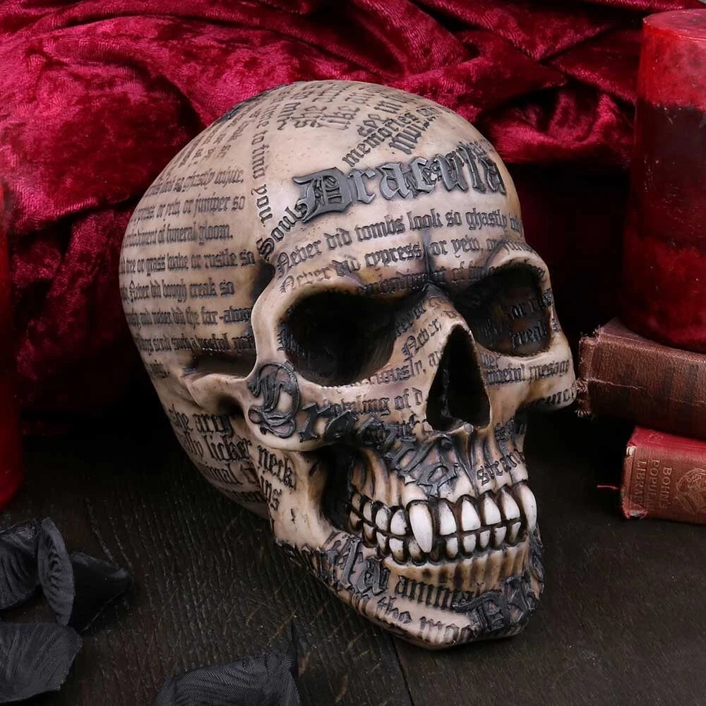 Nemesis Now Dracula's Tale Vampire Novel Quote Skull 18.5cm