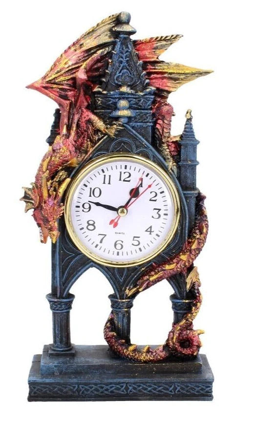 Nemesis Now Red Dragon Gothic Fantasy Time Guardian Clock 27.5cm
