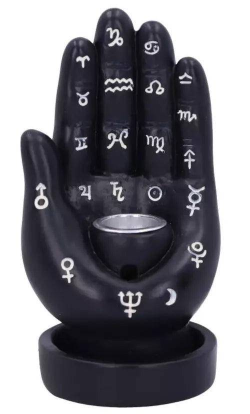 Nemesis Now Palmistry Backflow Incense Burner (Black) 12cm