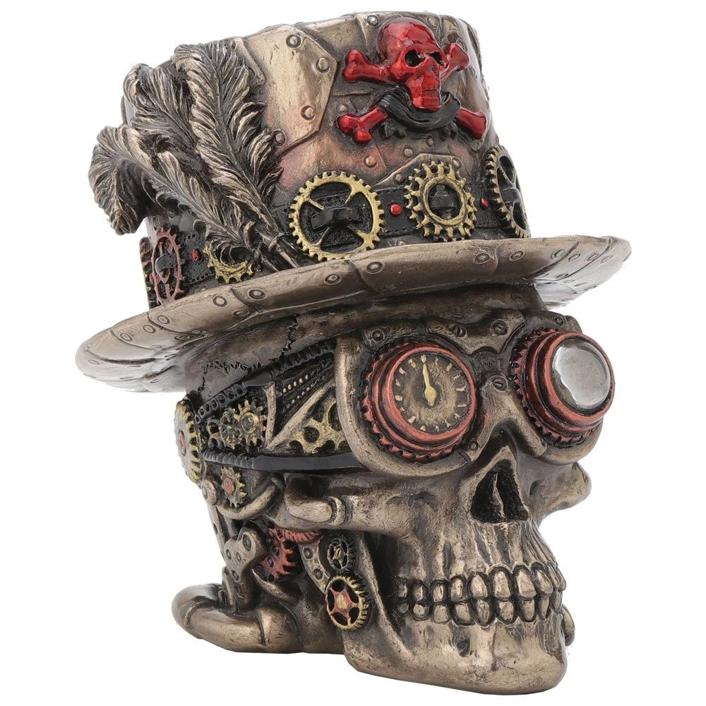 Nemesis Now Steampunk Clockwork Baron Skull Figurine Ornament 11cm