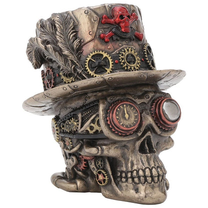 Nemesis Now Steampunk Clockwork Baron Skull Figurine Ornament 11cm