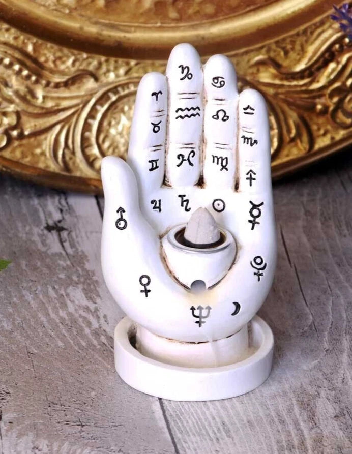 Nemesis Now Palmistry Backflow Incense Burner (white) 12cm