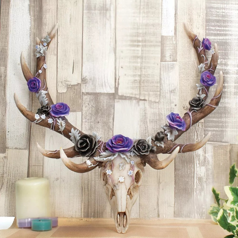 Nemesis Now Antlers of Eden Floral Decorated Animal Deer Skull 45cm