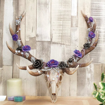 Nemesis Now Antlers of Eden Floral Decorated Animal Deer Skull 45cm