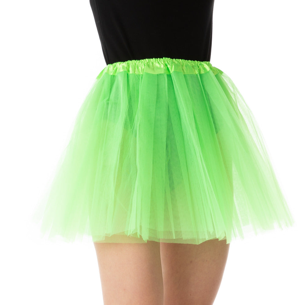 Neon Green Tutu Skirt Fancy Dress 80s Party Hen Night Dance Costume Accessory