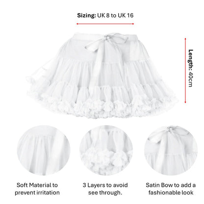 Luxury White Layered Tutu Skirt Angel Fancy Dress Ballet Hen Night Party Costume
