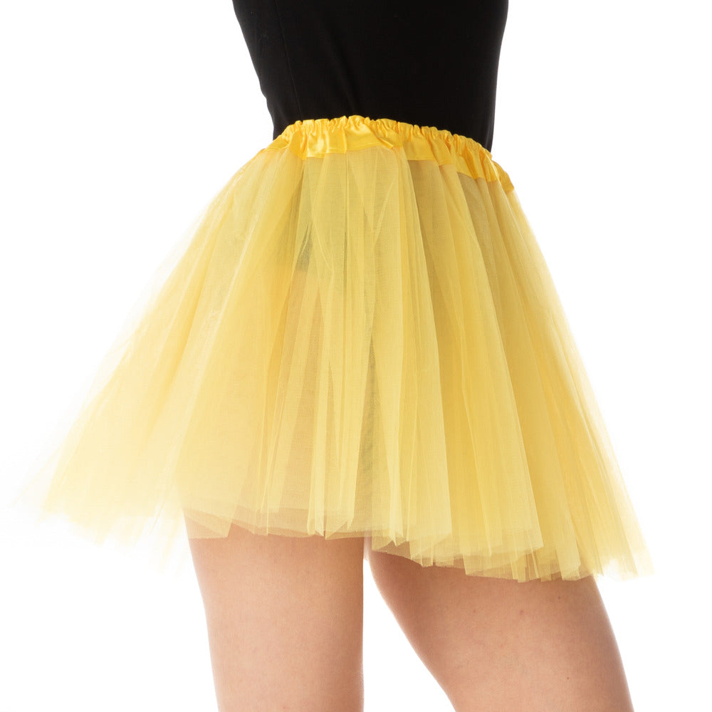 Yellow Party Tutu Skirt 80s Fancy Dress Hen Night Dance Costume Halloween Outfit